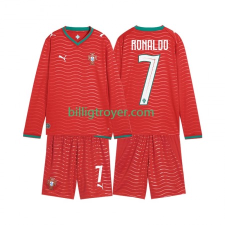 Billige Fotballdrakter Portugal Cristiano Ronaldo 7 World Cup Barn Hjemmedraktsett 2026 Langermet